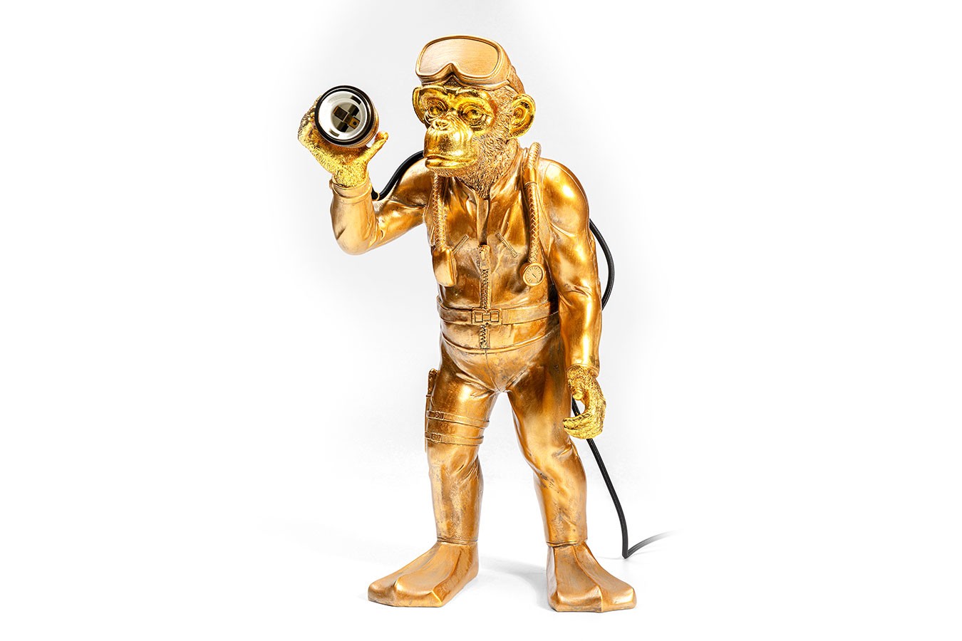Tischlampe Affe Taucher gold