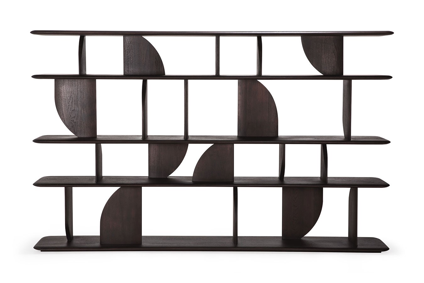 Wandregal Geometric Teak braun gebeizt