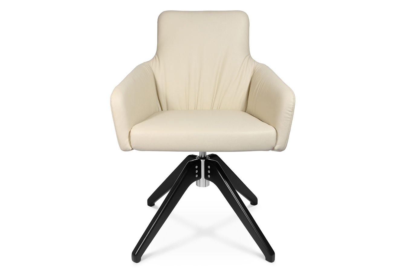 Drehstuhl W-Cube 1CL mit Arm Leder creme