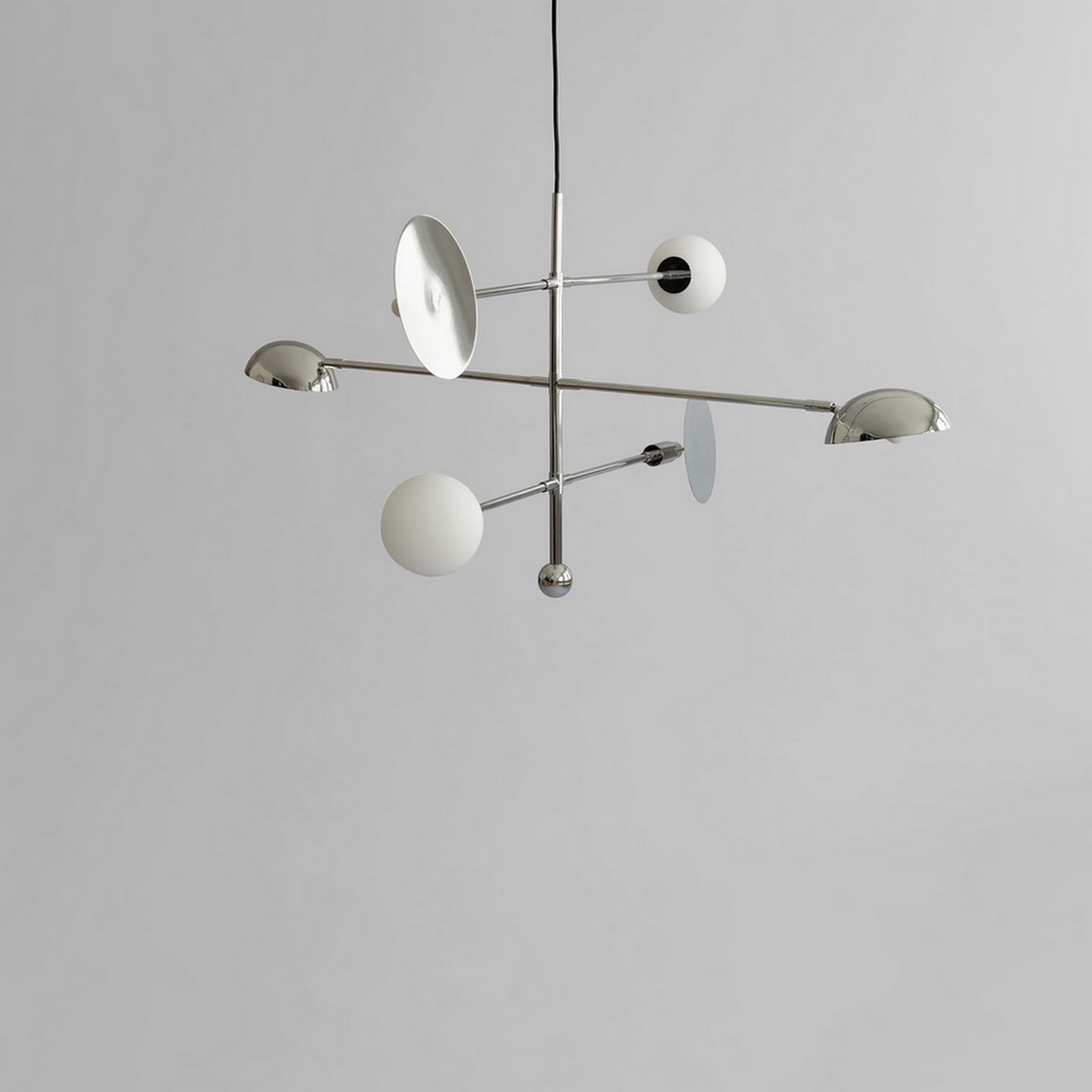 Deckenlampe Sahn Chrom/Opalglas
