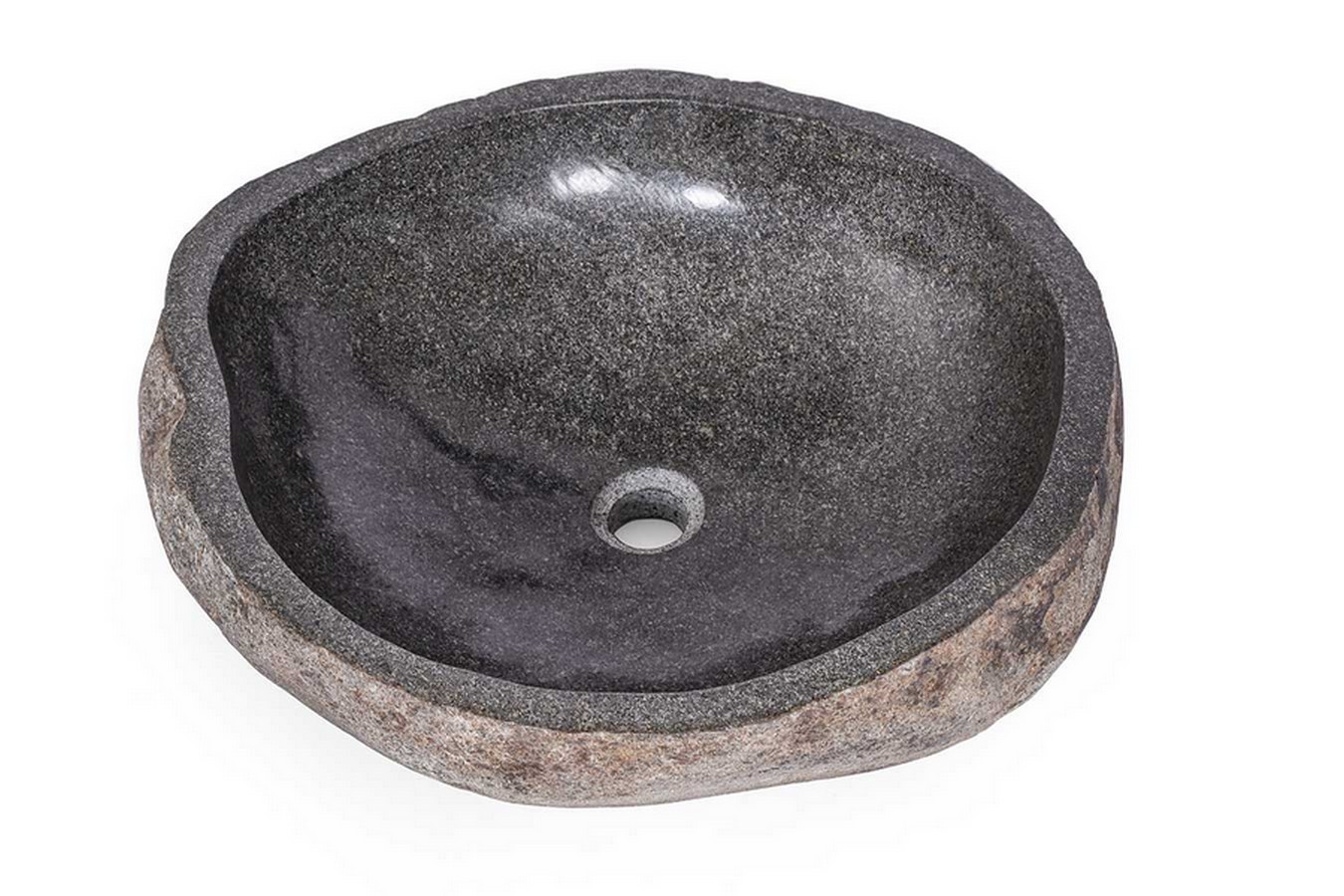 Waschbecken Kiesel oval groß