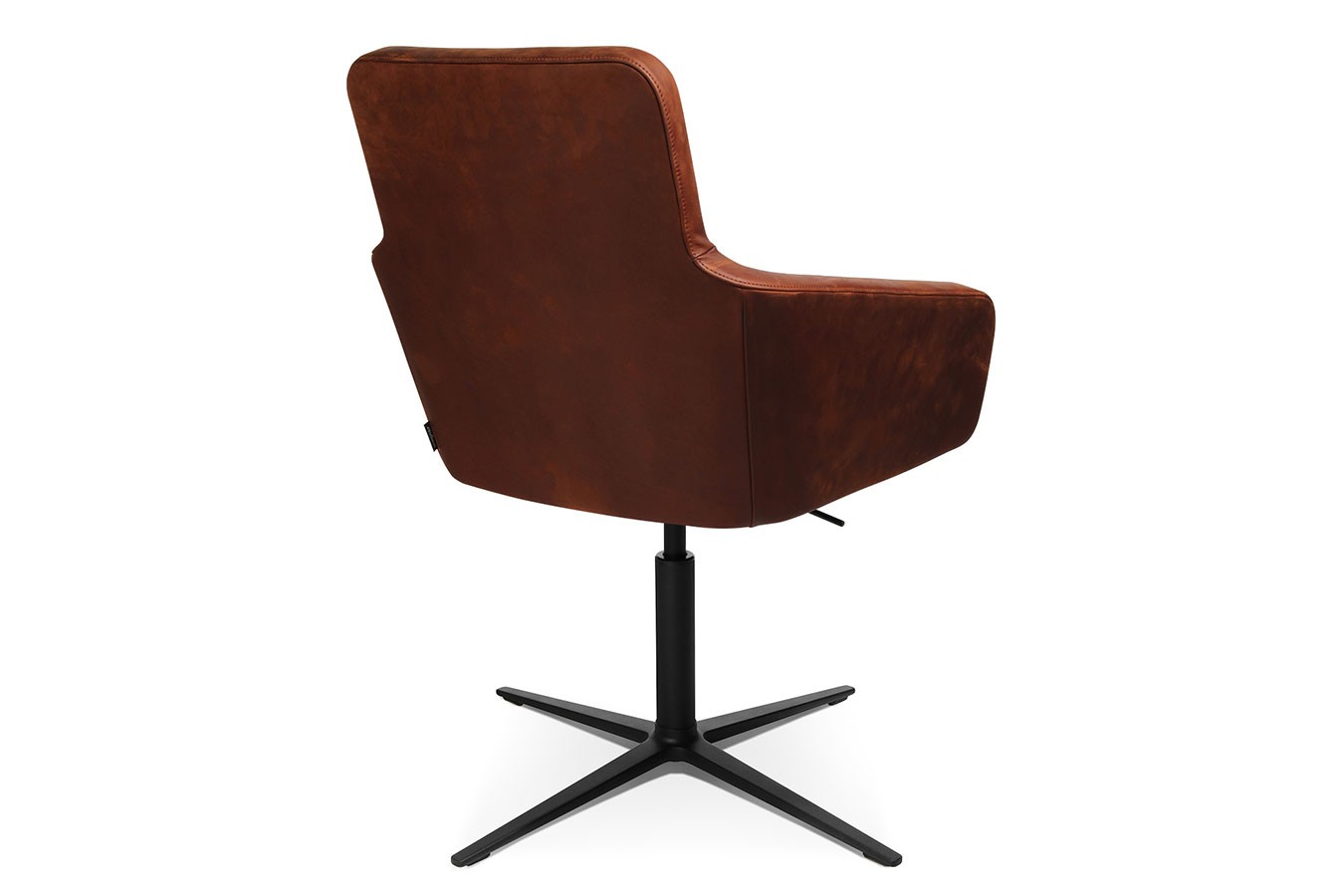 Drehstuhl W-Cube 1 mit Arm Leder braun