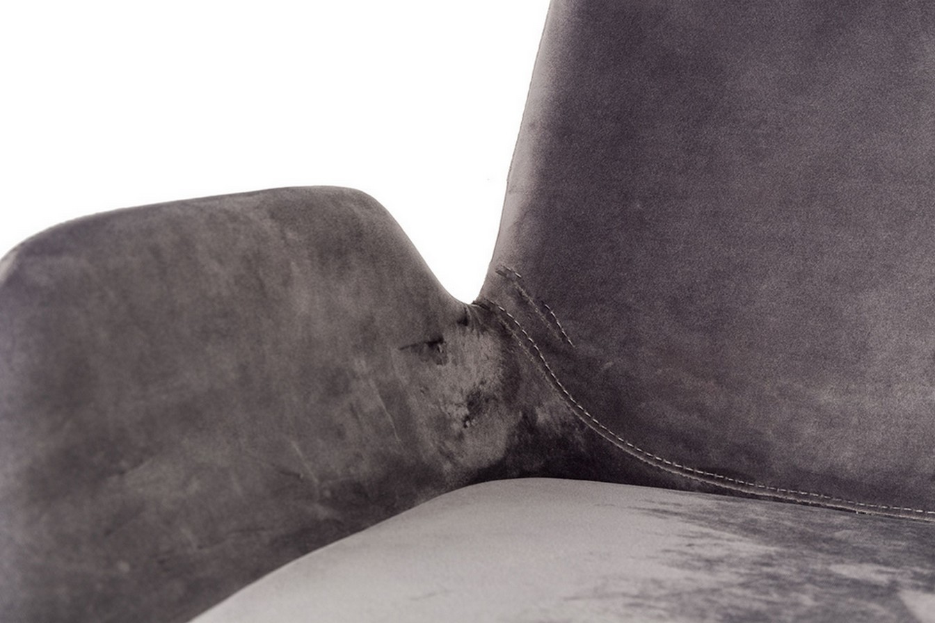 Armlehnstuhl Brit Samt grau