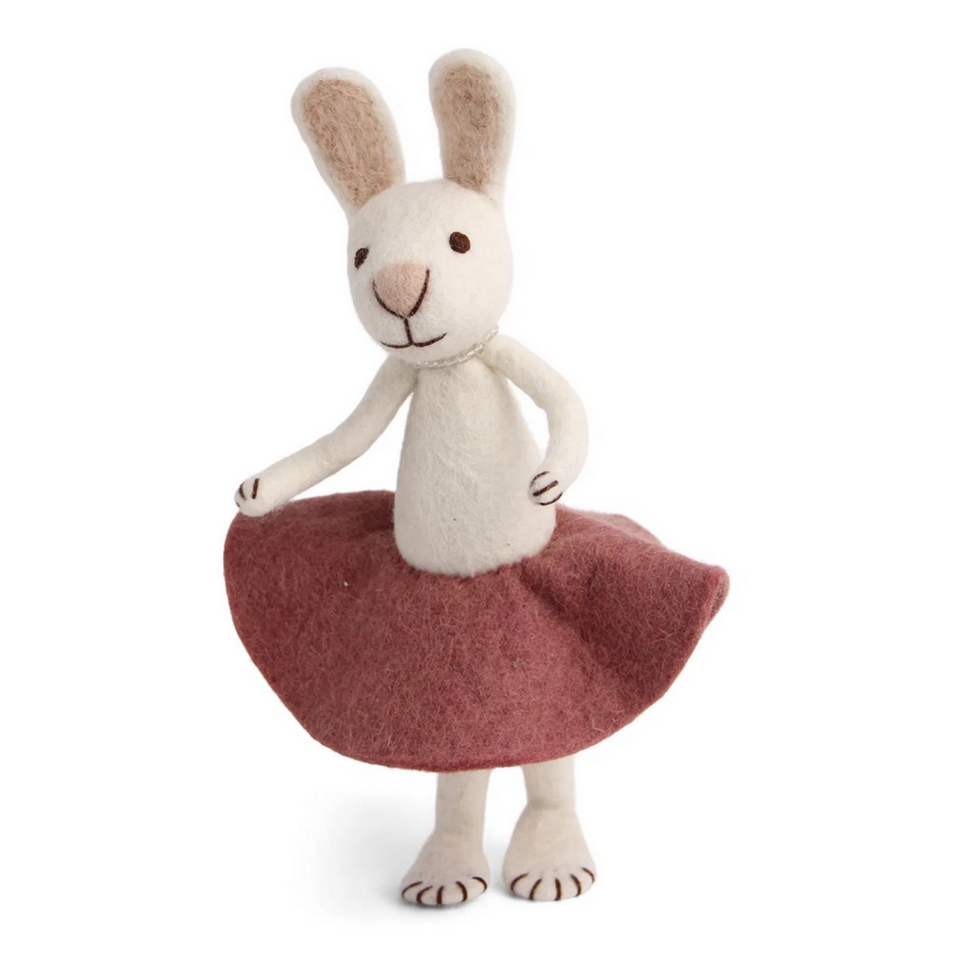 Hasenmädchen Big Bunny weiss mit Rosenrock