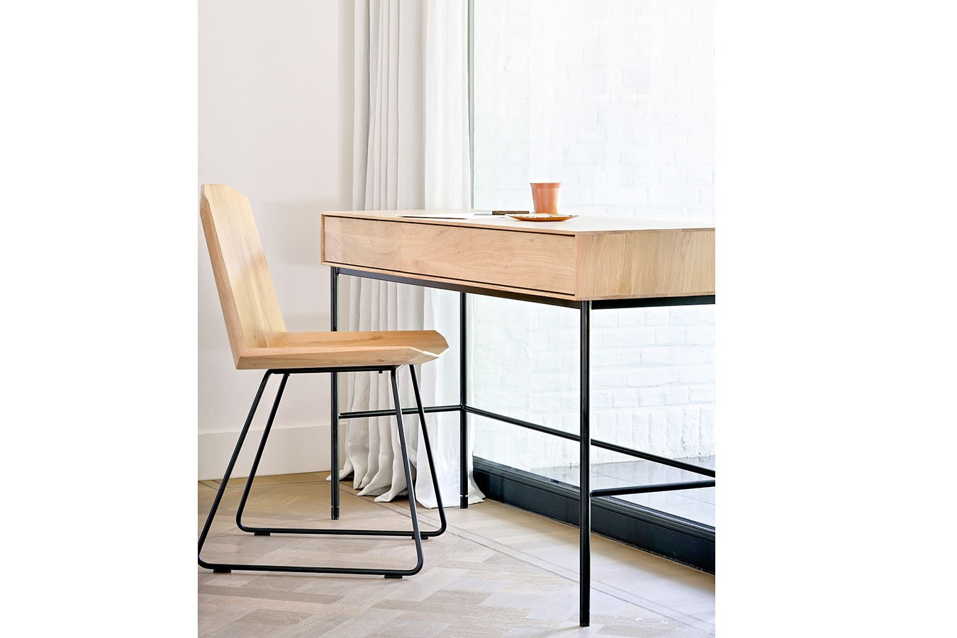 Schreibtisch Whitebird Eiche natur B 127 cm