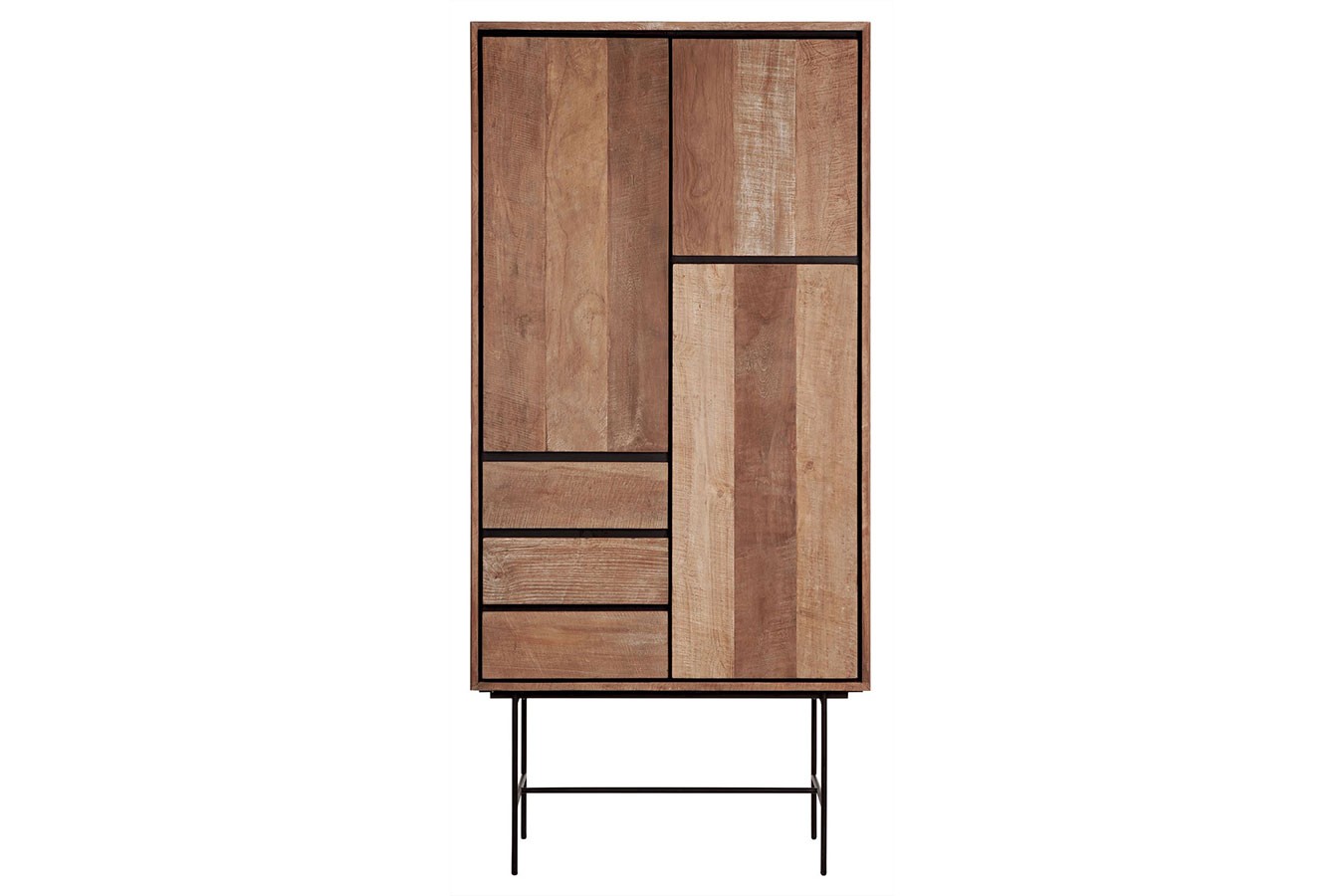 Schrank Metropole Teak Metall 210x100 cm