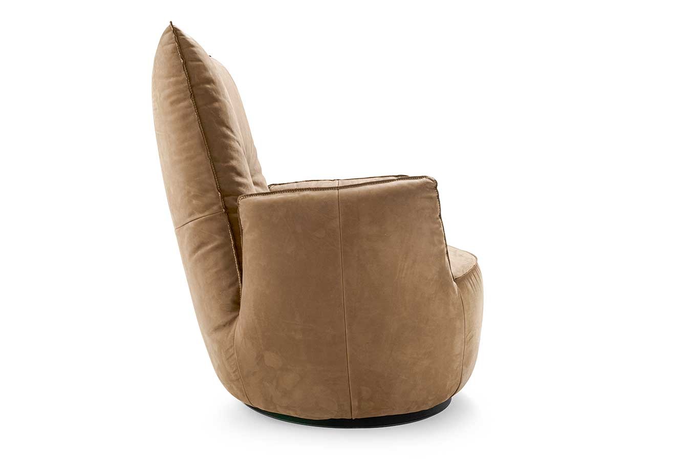 Funktionssessel Blobb Leder beige
