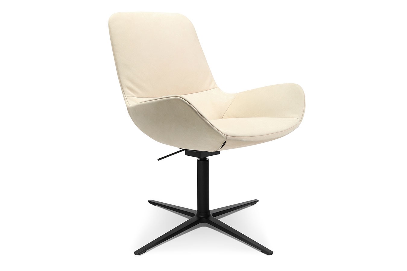 Drehsessel W-Club Low Leder creme