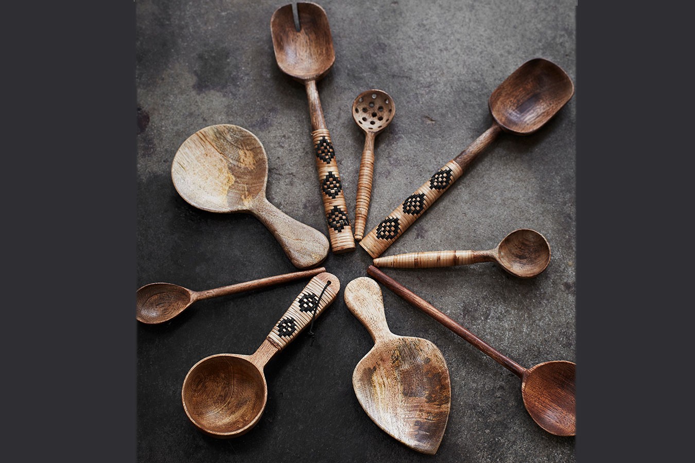 Salatbesteck Mangoholz 26 cm