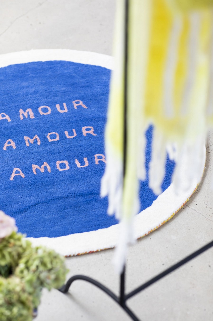 Teppich Amour rund blau