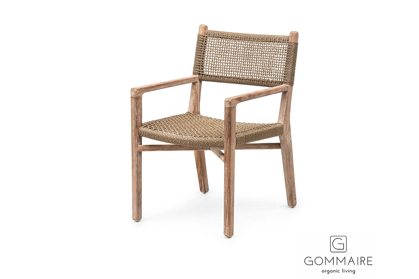 Gartenstuhl mit Arm Fiona Teak grau