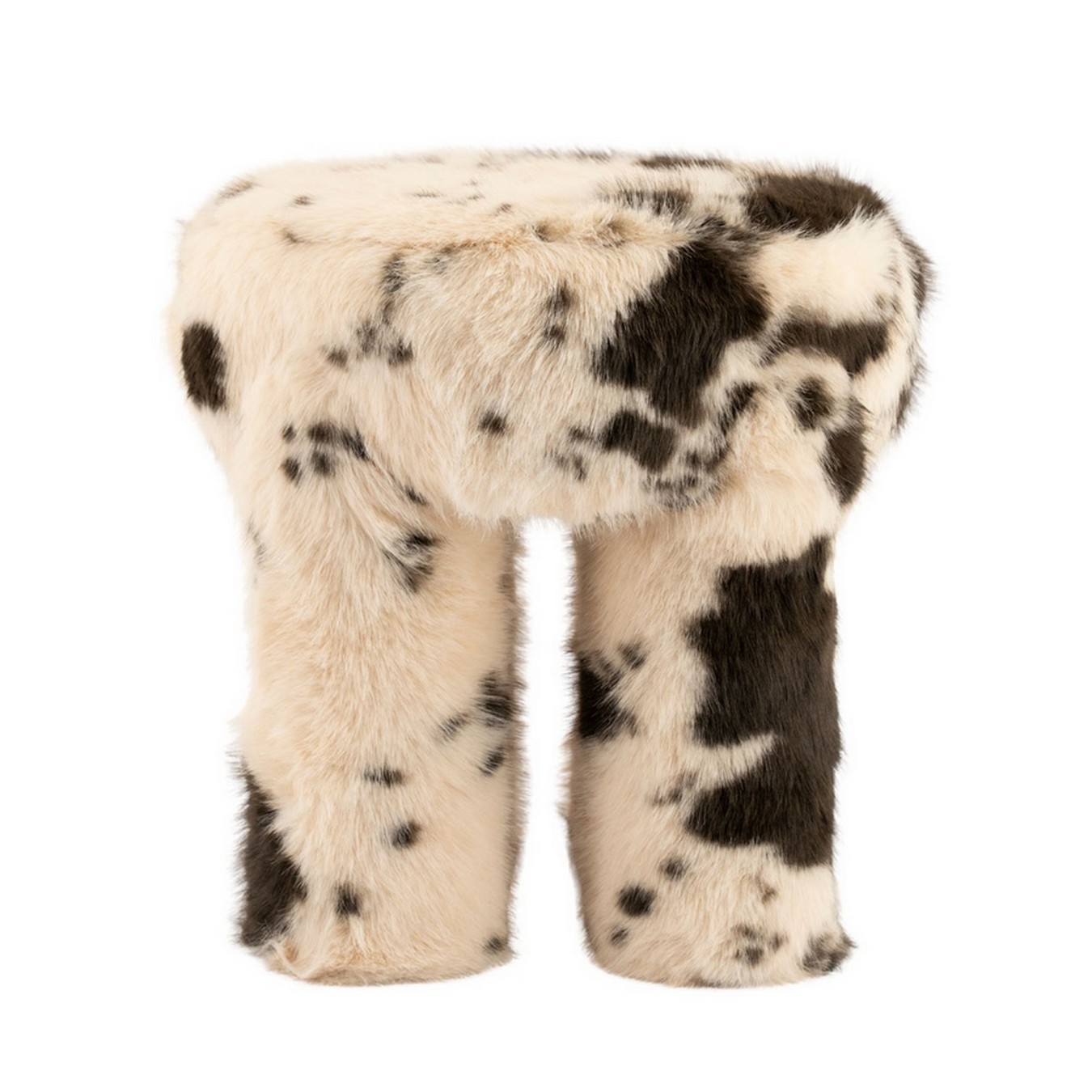 Hocker Cowy Kuhfelloptik weiss braun