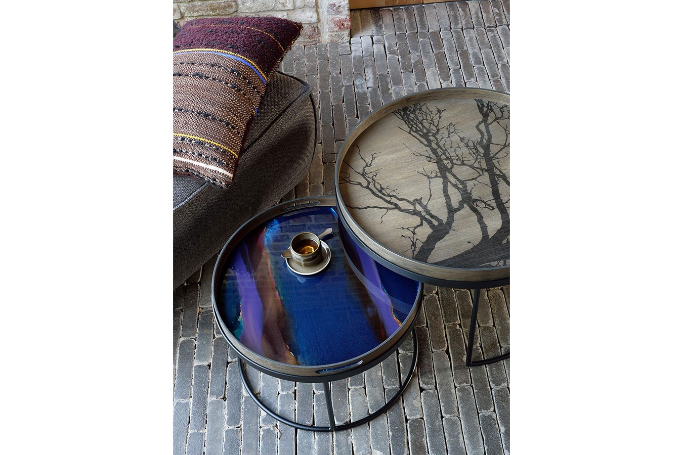 Notre Monde Tablett Black Tree D 61 cm