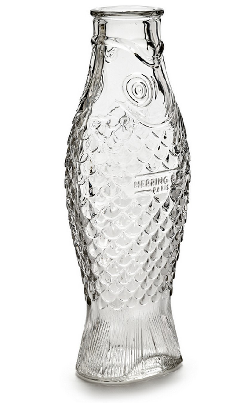 Designer Karaffe Fish & Fish Glas transparent