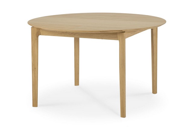 Ausziehtisch Bok Eiche natur rund D 129 > 179 cm