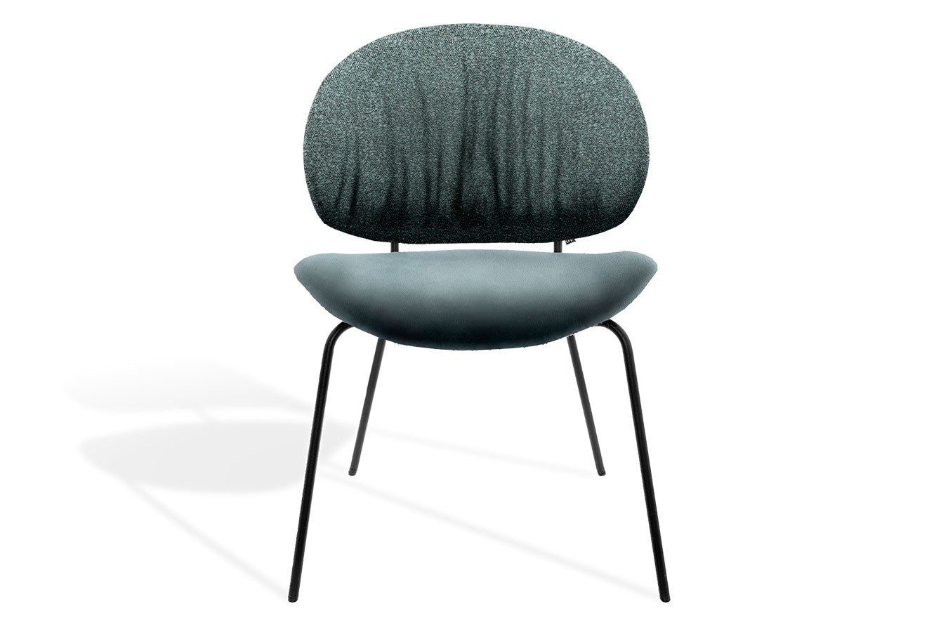 Esszimmerstuhl Alvaro Stoff-Leder blau