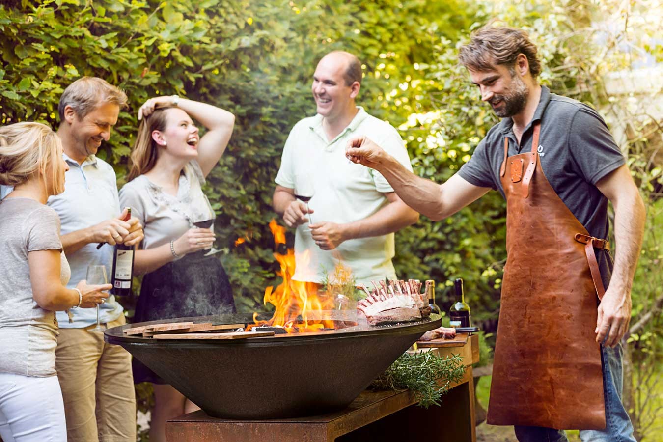 Ofyr Grill Island Corten 85 Teakholz