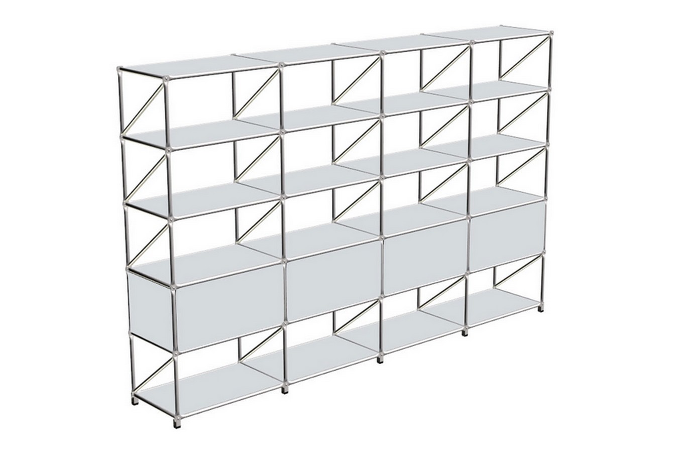 Regalwand System 180 lichtgrau B 291 cm
