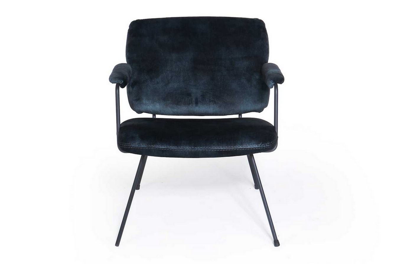Loungesessel Bossa Nova Samt schwarz-blau