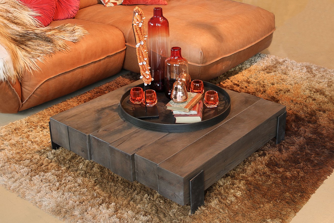 Couchtisch Beam Eiche Massivholz schwarz