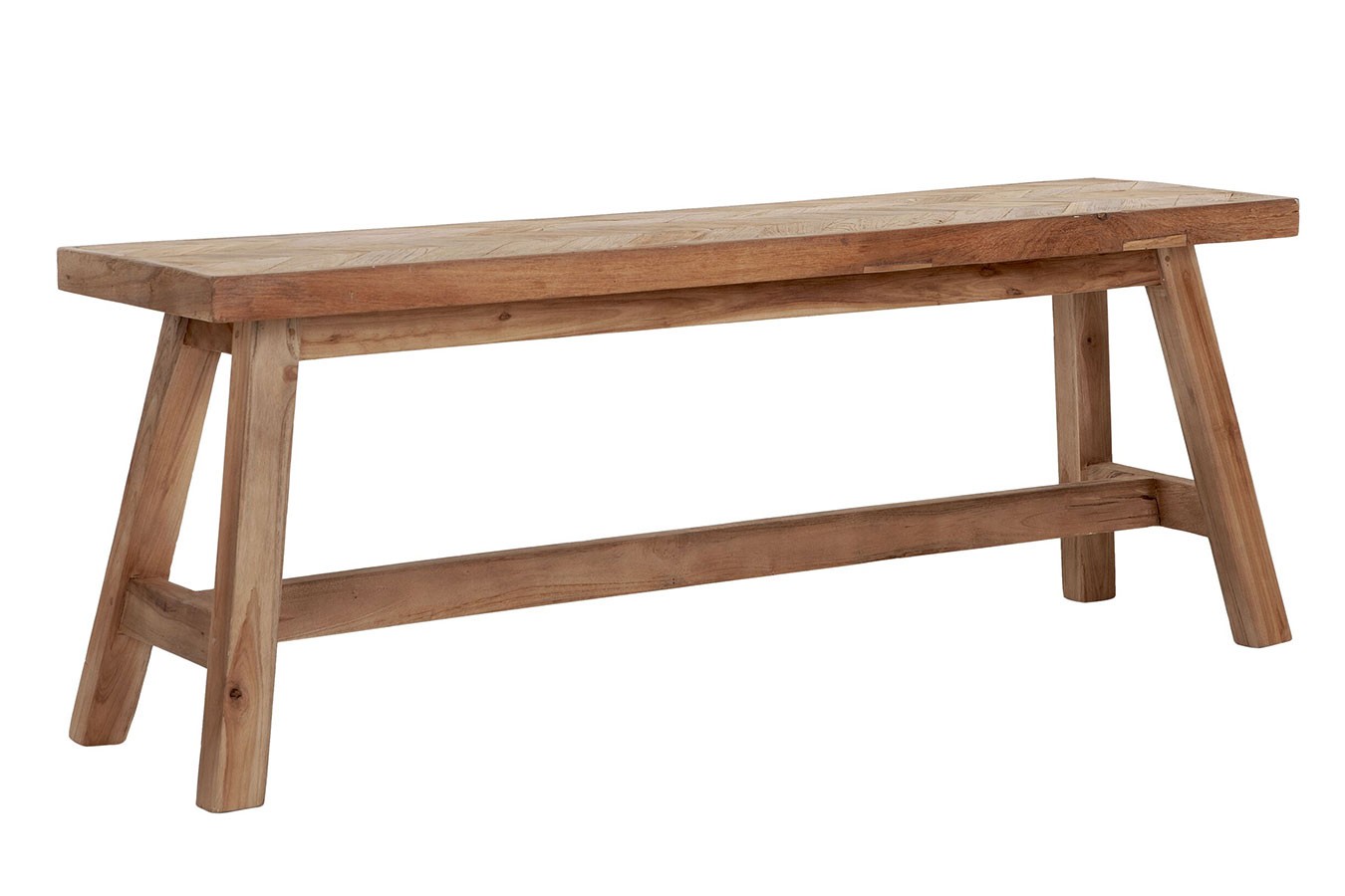 Sitzbank Herringbone recycletes Teakholz B 120 cm