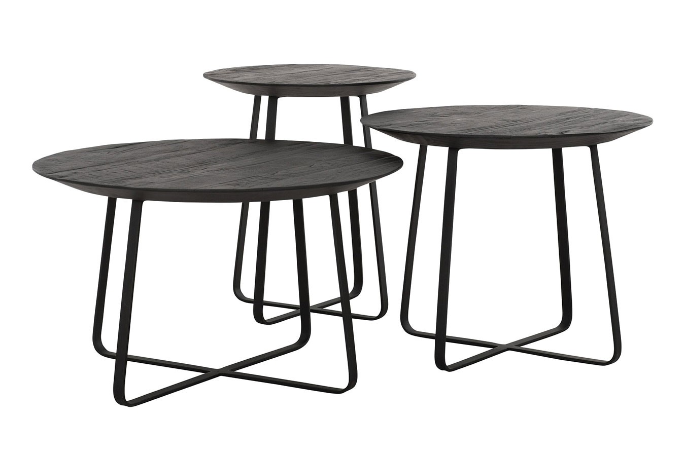 Couchtisch Highlight Teak schwarz D 50 cm