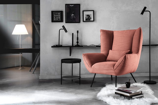 Sessel Evelin Stoff flamingo