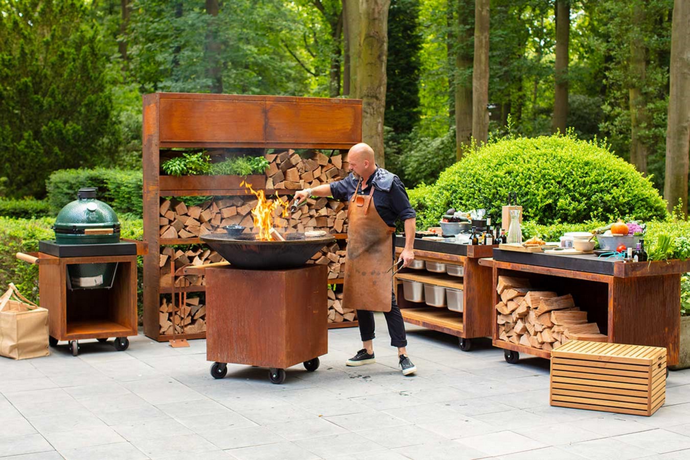 Ofyr Kamado Table Corten Beton B 75 cm