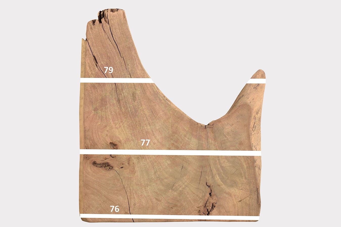 Tischplatte Mangoholz Monolith 90x79 cm