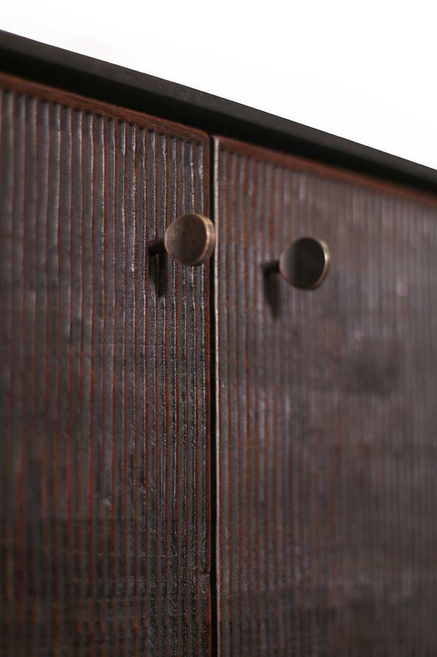 Sideboard Grooves Teak massiv B 202 cm