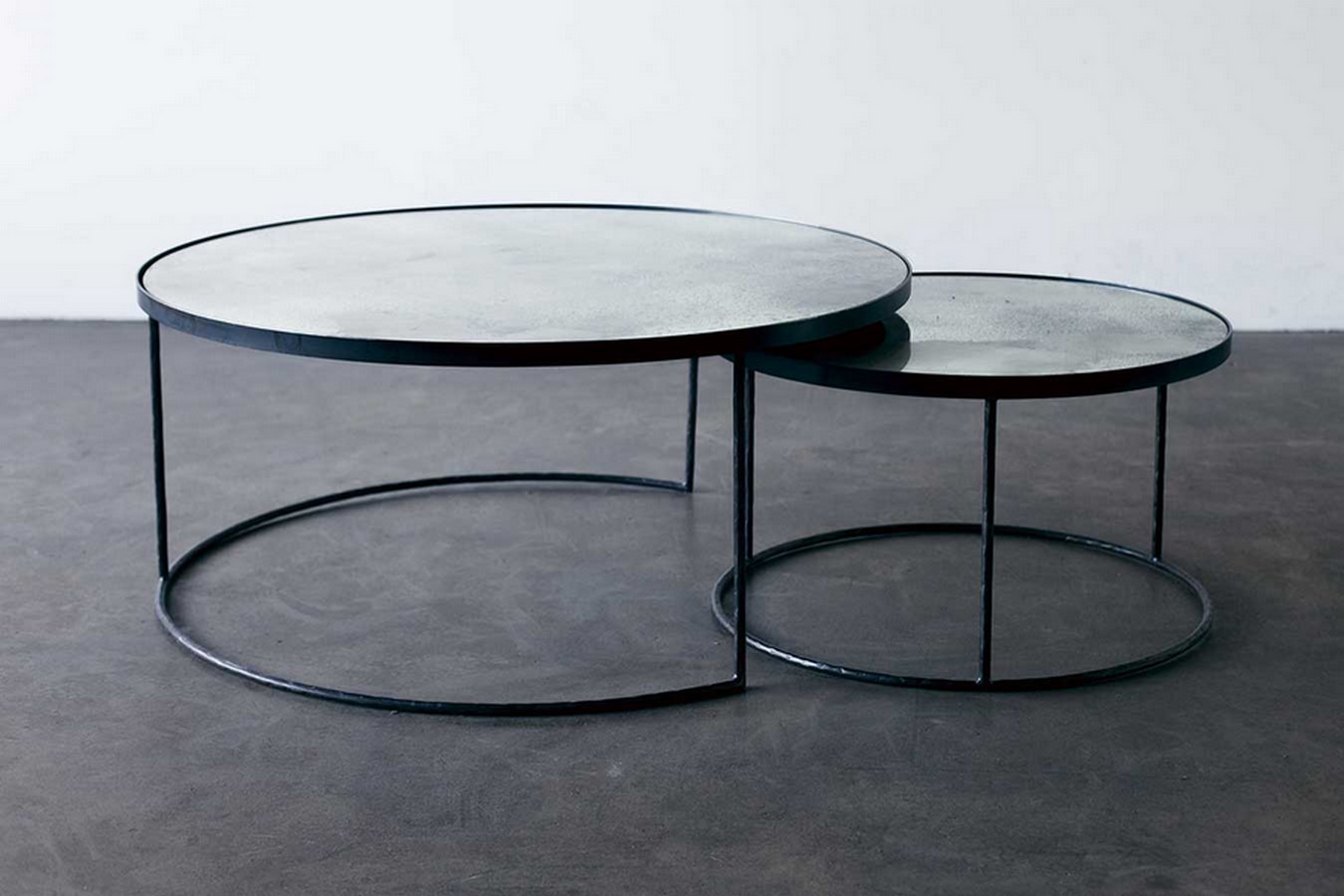 Couchtisch 2er Set Nesting rund anthrazit