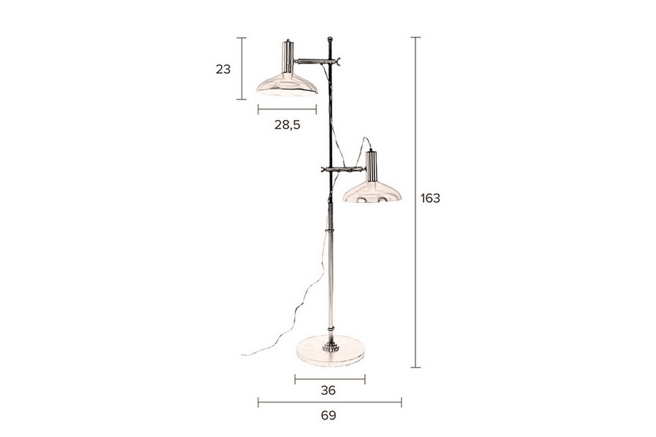 Stehleuchte Messing h 163 cm