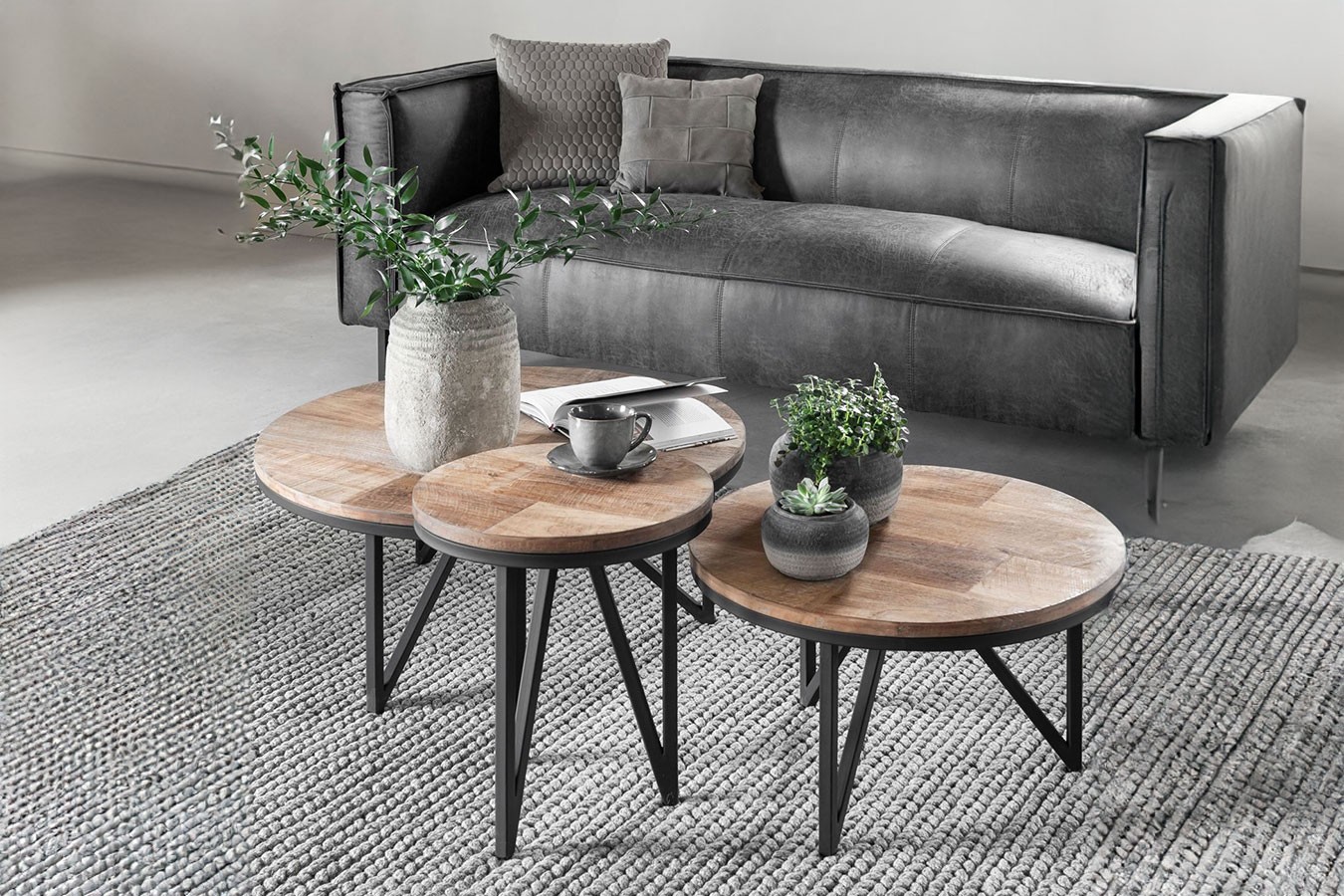 Couchtisch Odeon Teak natur D 80 cm