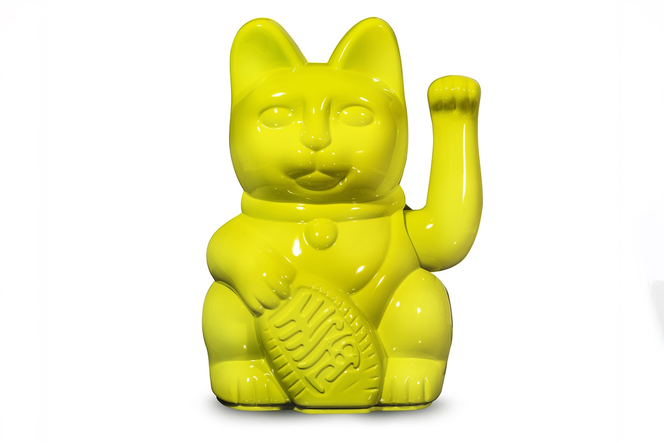 Winkekatze Lucky Cat Cosmic shiny gelb