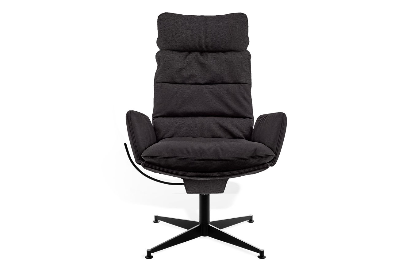 Sessel Arva Lounge Leder schwarz drehbar