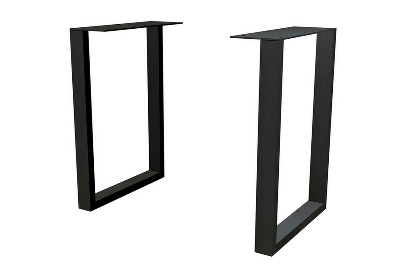 Tischbein U schwarz schmal 2er