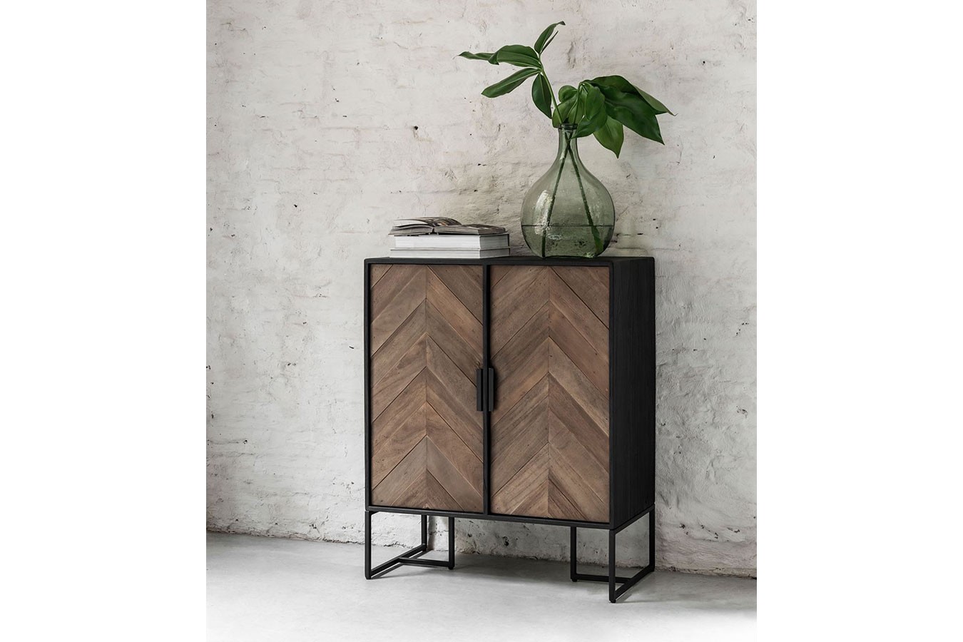 Highboard Criss Cross Massivholz B 75 cm