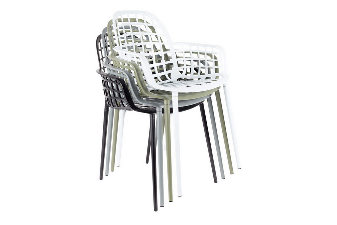 Garten Armlehnstuhl Aluminium weiss