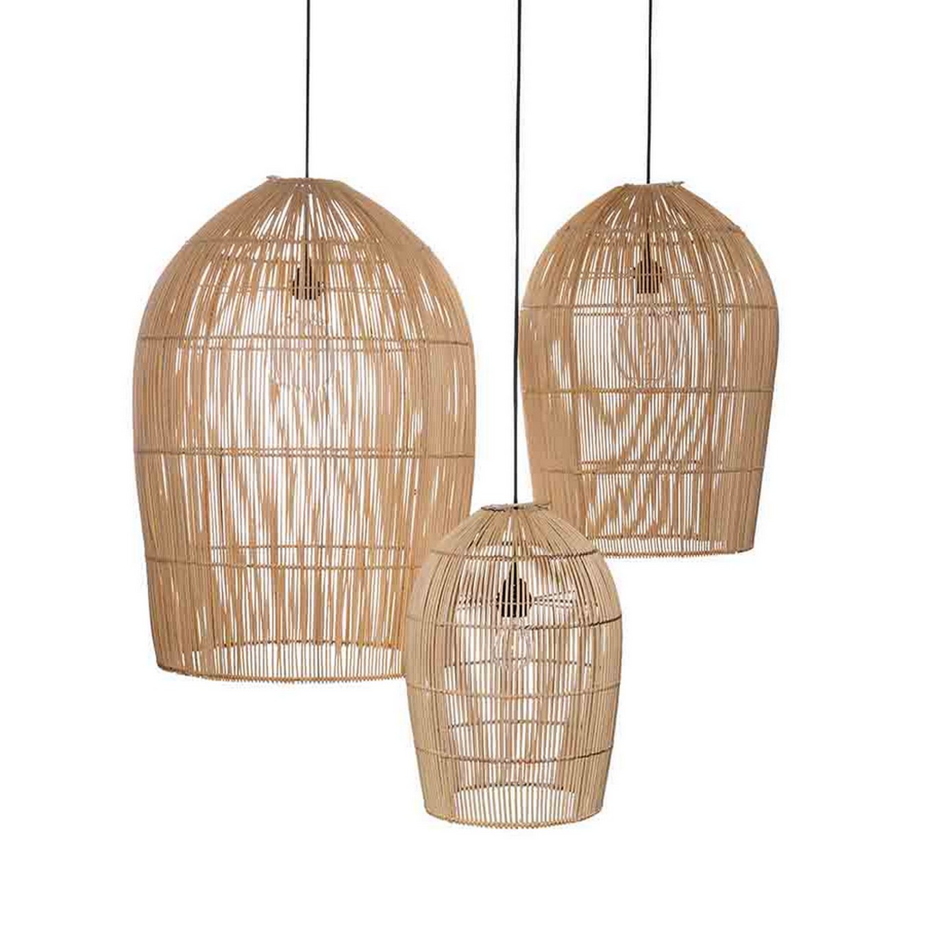 Lampenschirm Isla Rattan natural 3er Set