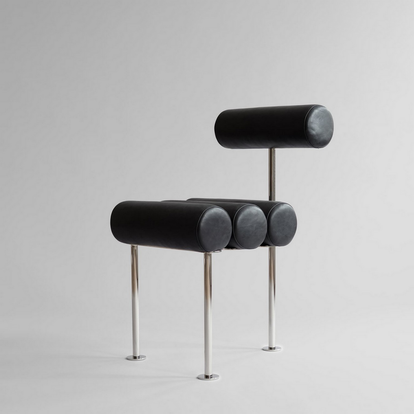 Designerstuhl Hiro Leder schwarz