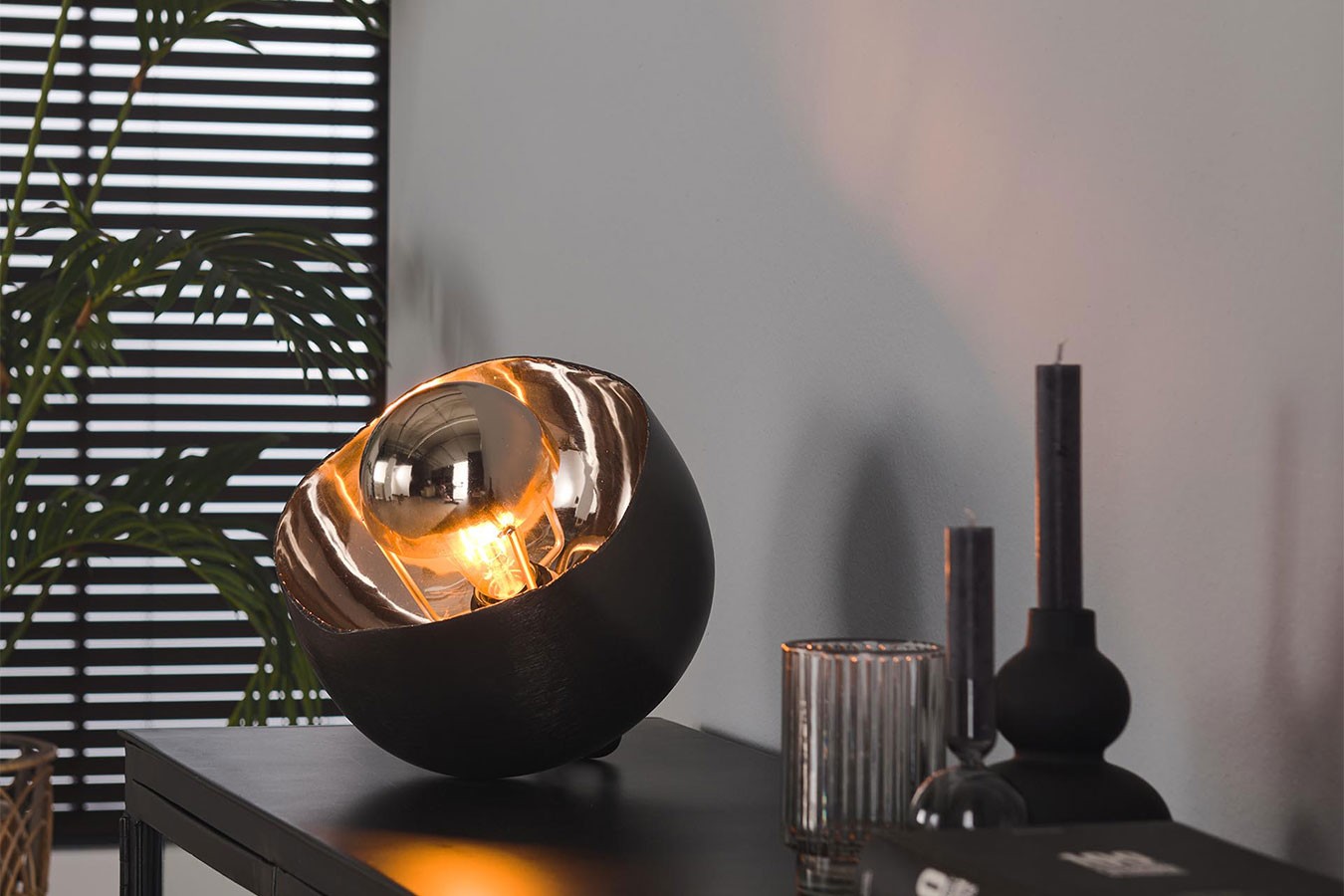 Tischlampe schwarz nickel M
