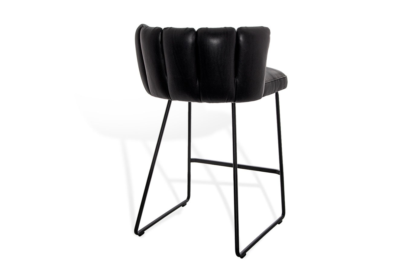 Thekenstuhl Gaia Leder schwarz H 90cm