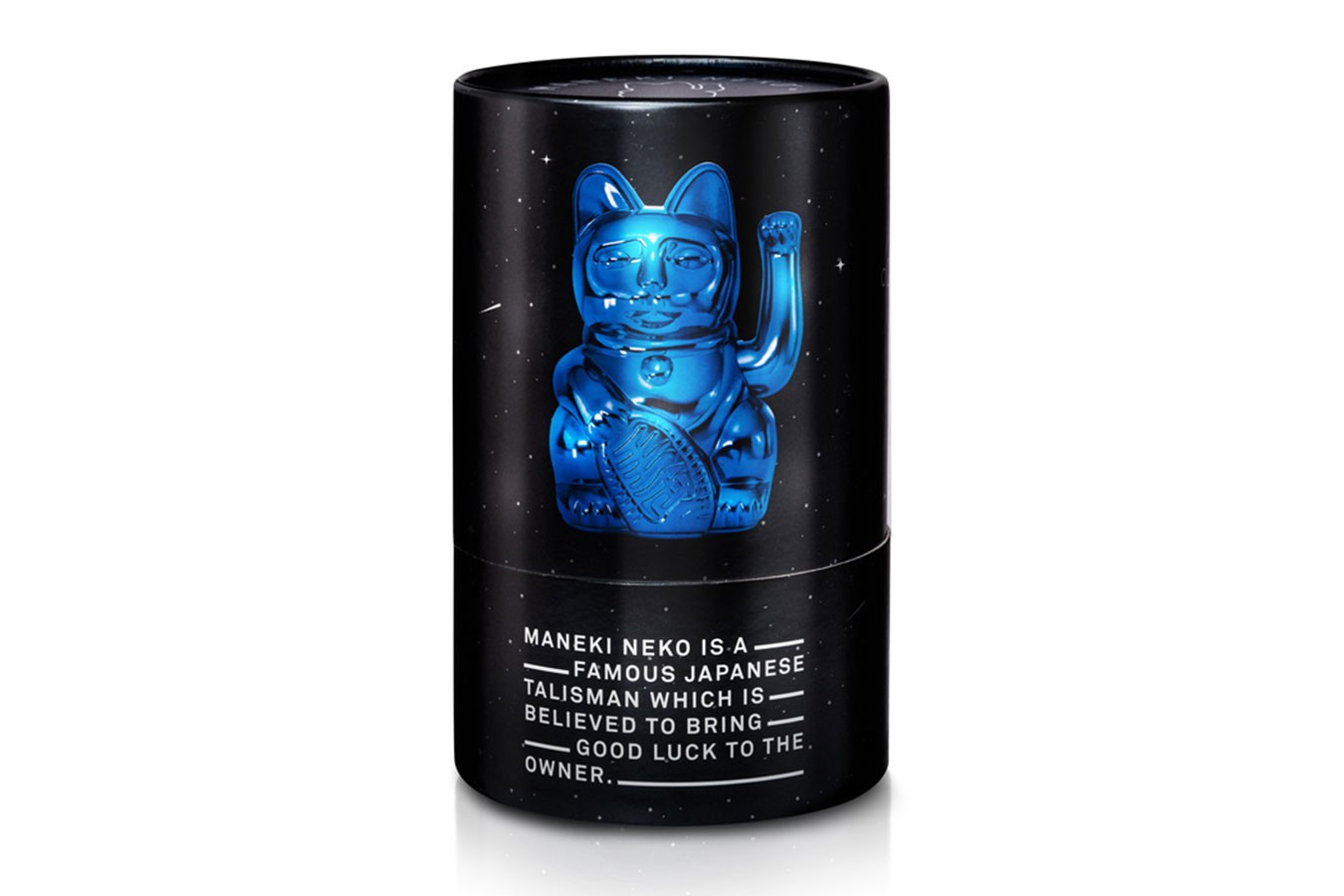 Winkekatze Lucky Cat Cosmic shiny blau