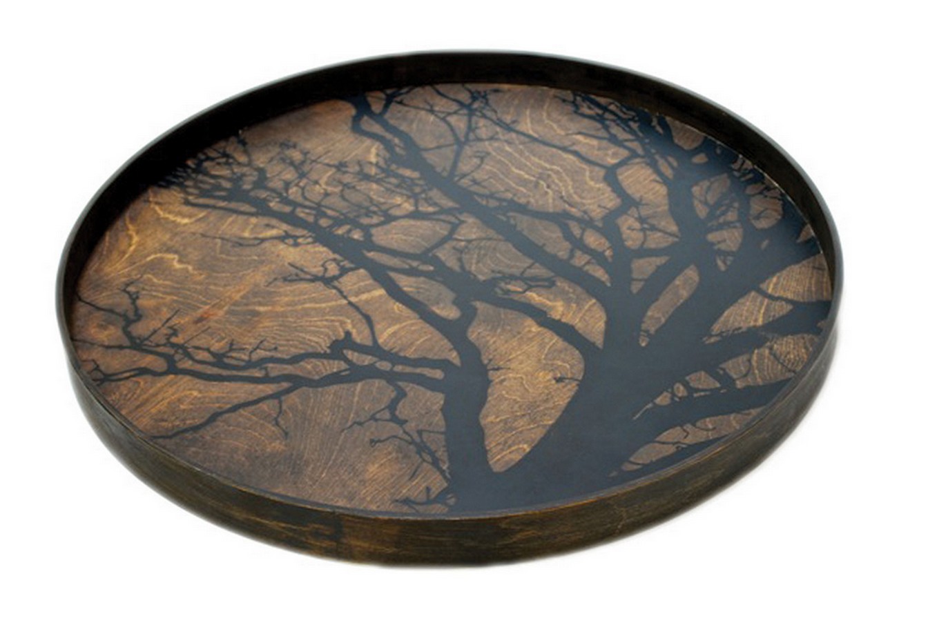 Notre Monde Tablett Black Tree D 61 cm