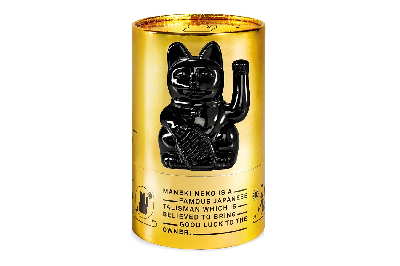 Winkekatze Lucky Cat Cosmic shiny schwarz