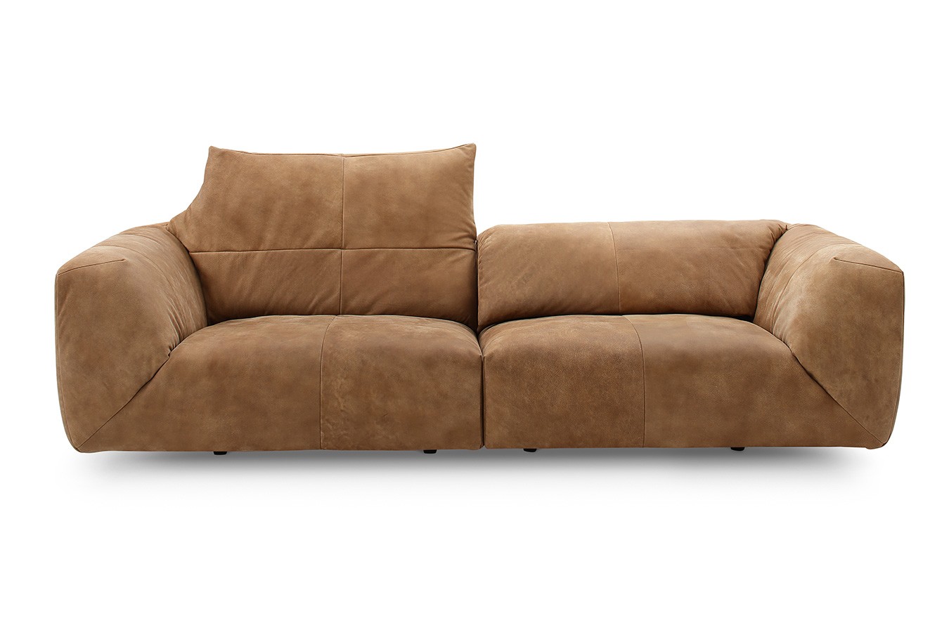 Ledersofa mit Wippfunktion Swing braun