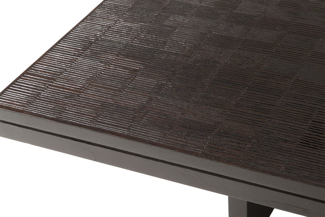 Couchtisch Grooves Teak schwarz B 140 cm