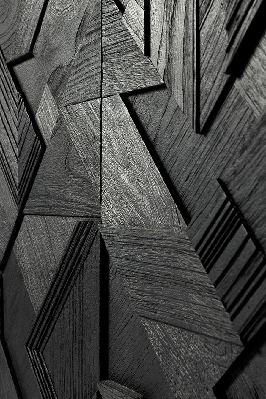 Anrichte Graphic Teak schwarz B 224 cm
