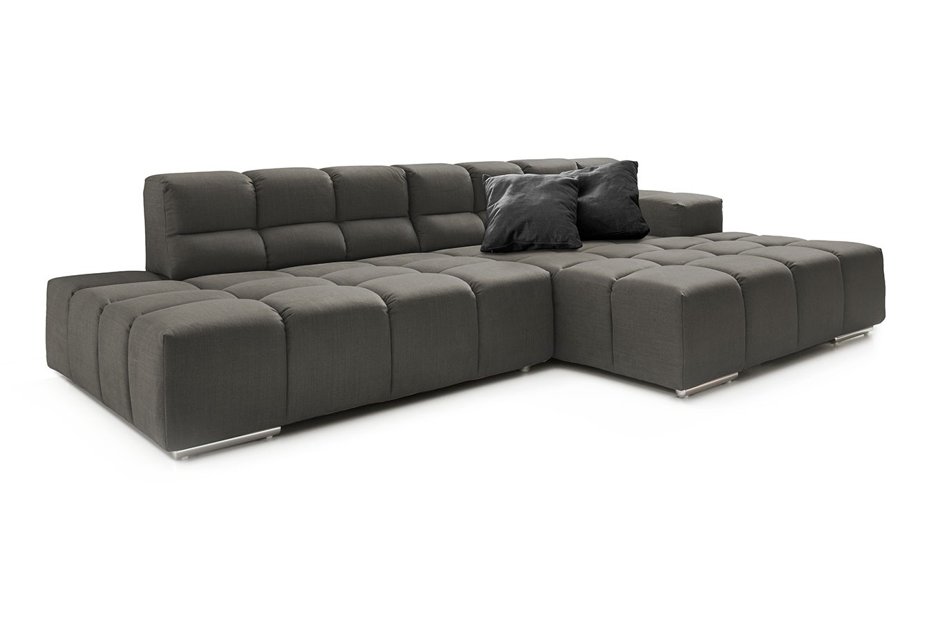 Ecksofa Cube Stoff dunkelbraun