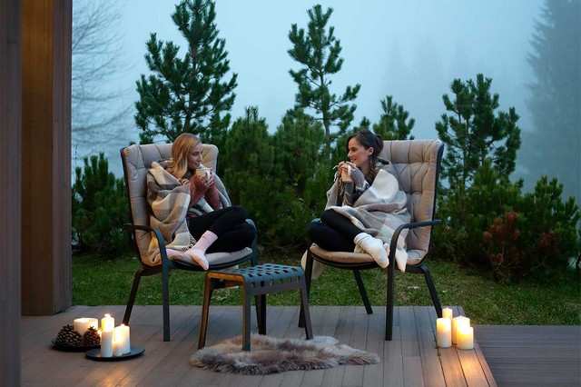 Gartensessel mit Armlehne Folio grau